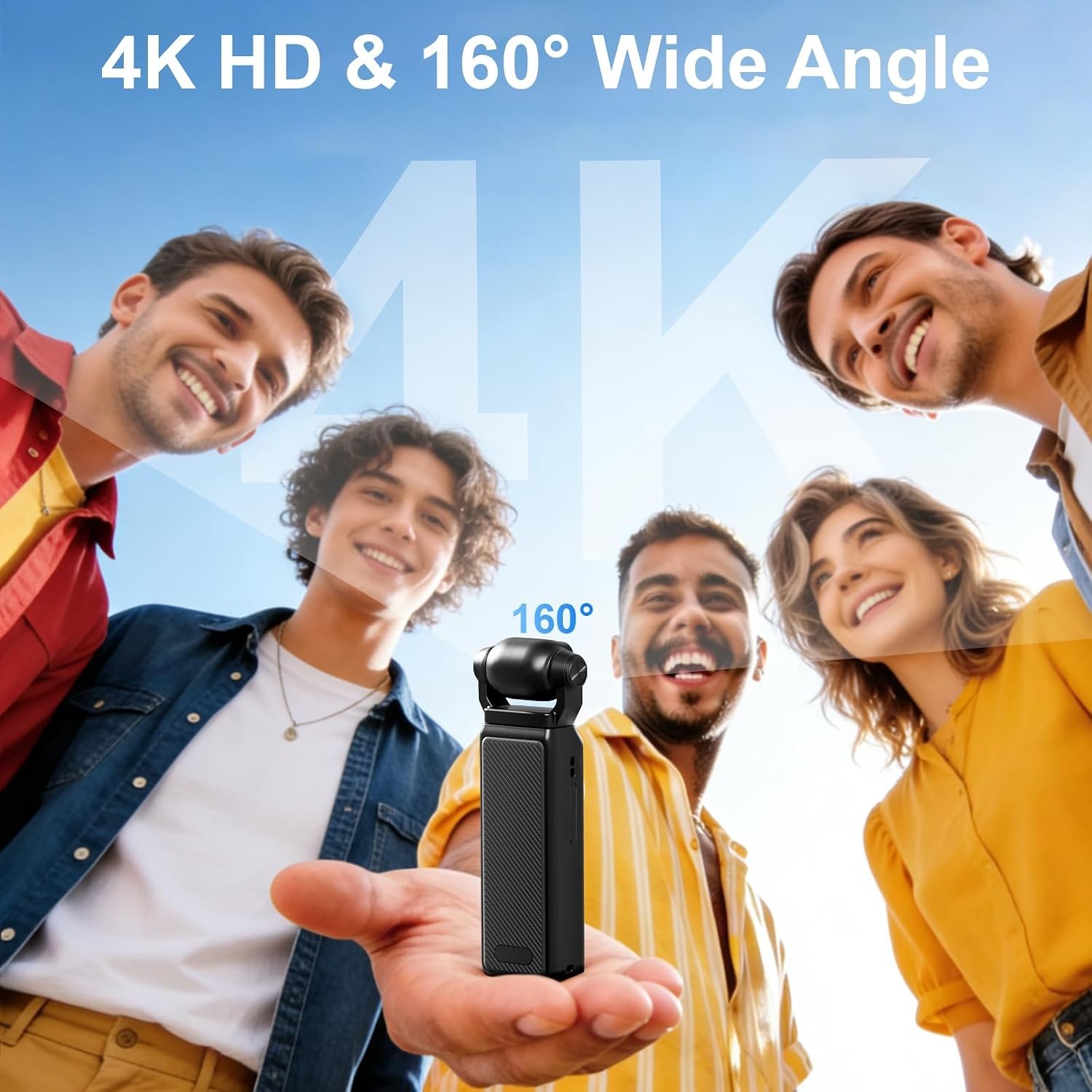 Camara Vlogging de Bolsillo Lente Rotativa 180 Grabadora Audio y Video Portatil