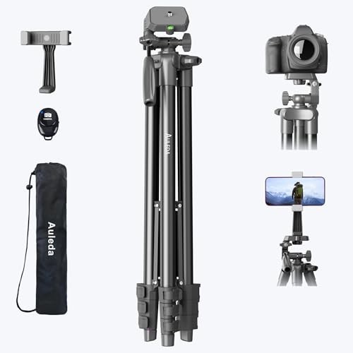 71″ Camera Tripod Aluminum Tall Tripod Stand Compatible with Canon Nikon with Wi