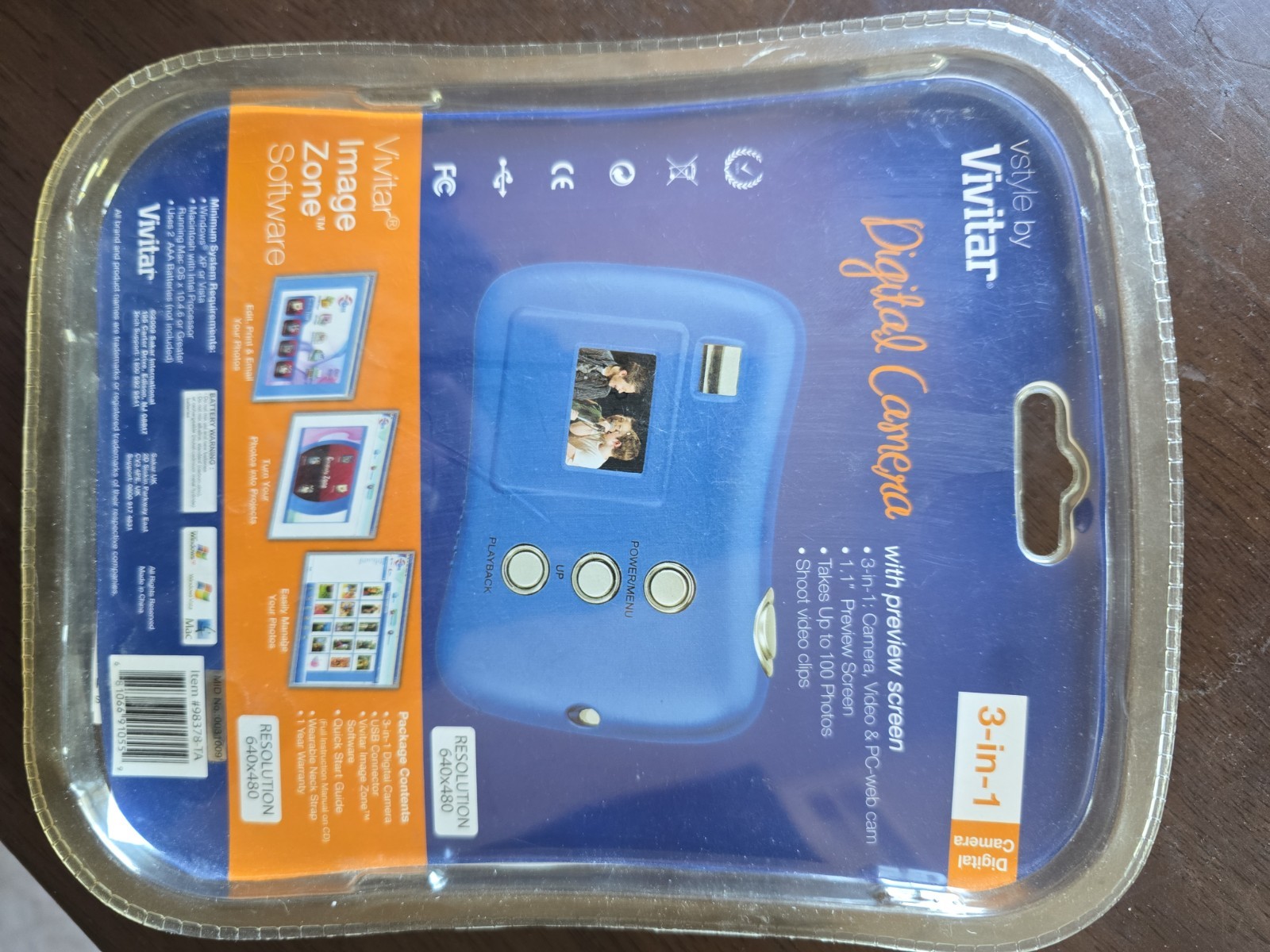 Vivitar vStyle 3-in-1 Digital Camera Blue 640×480 Video Webcam New Sealed