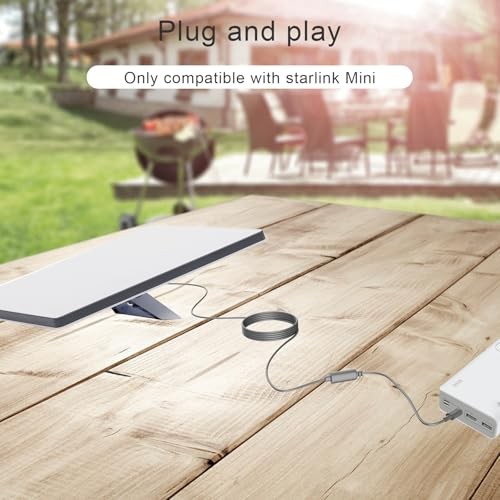 Starlink Mini USB C to DC Power Cord, 7.9-inch Type-C Input Male to DC Female