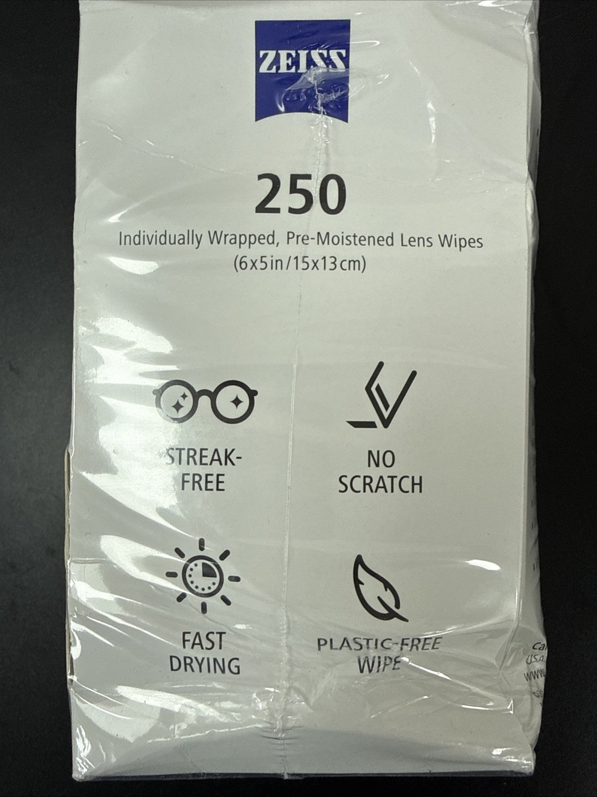 ZEISS Pre-Moistened Eyeglass Lens Cleaning Wipes – (250 ct.)