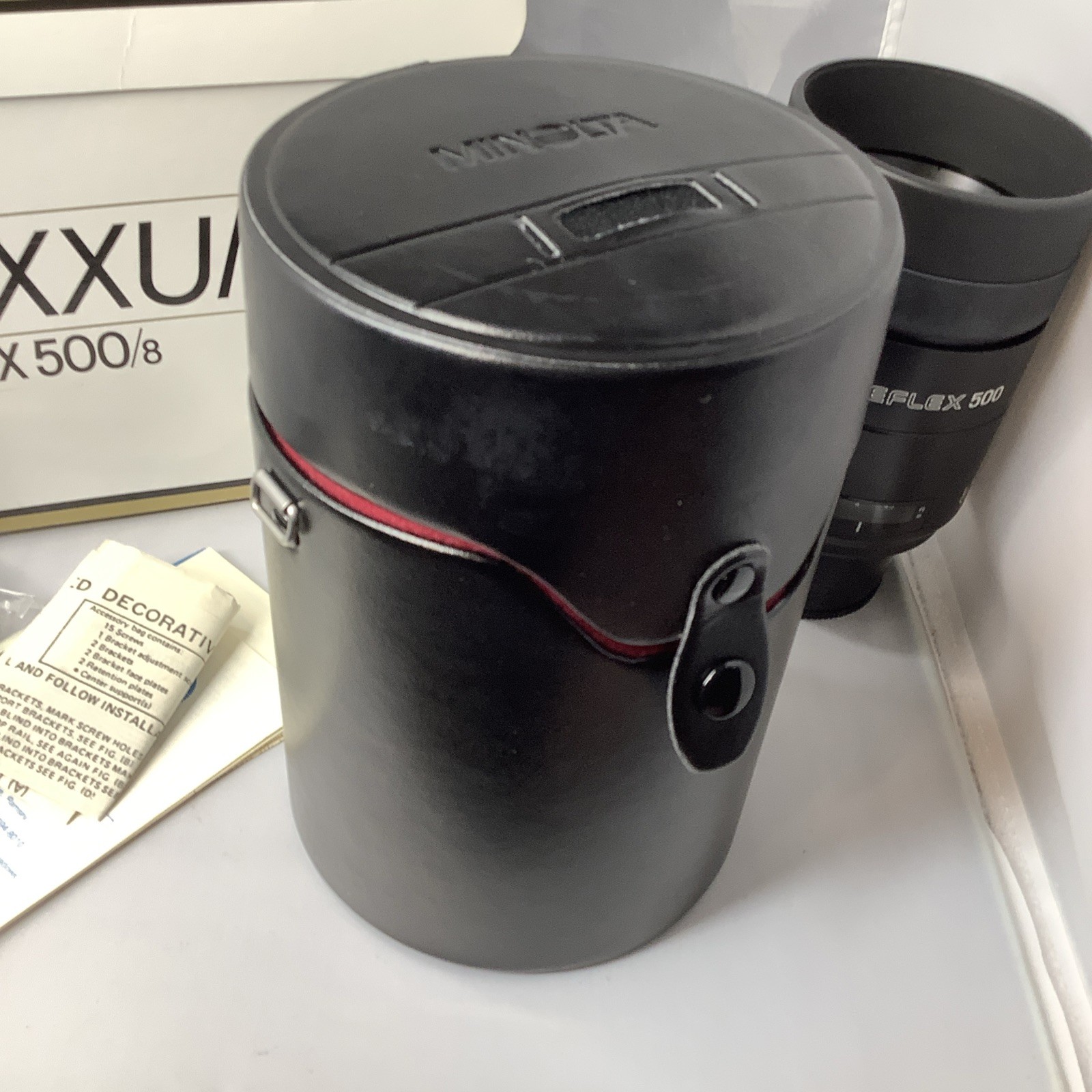Minolta Maxxum AF Reflex 500mm f/8 Mirror w/ Case And Box And All Paperwork
