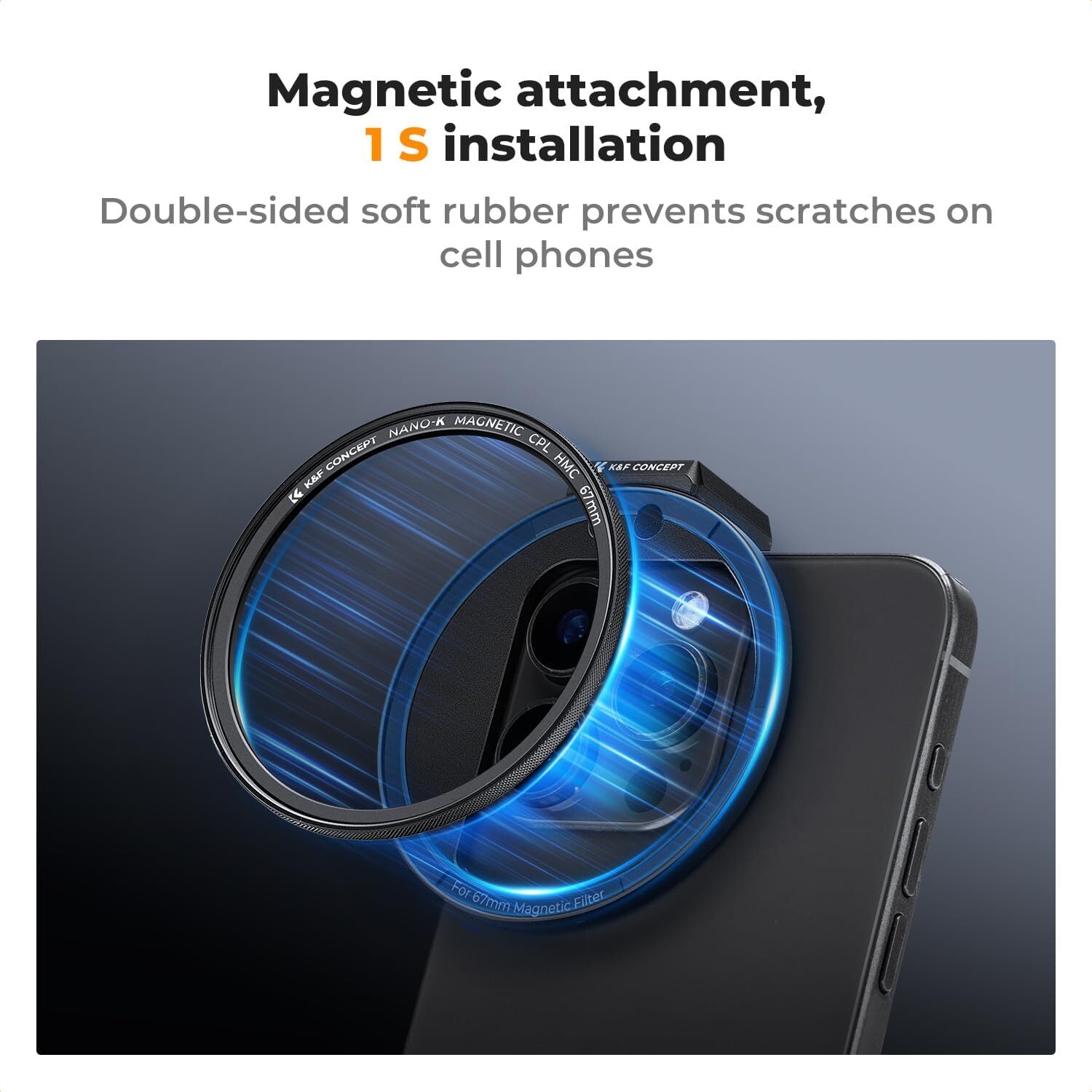 K&F Concept Clip On VND / CPL Phone Lens Filter Kit for iPhone 15 Pro Max 14 13