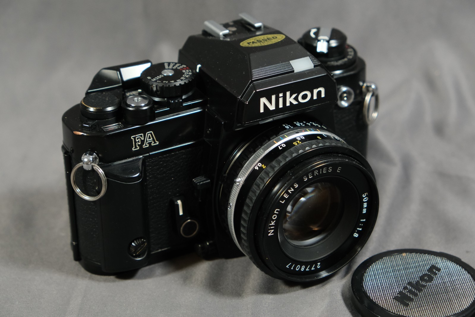 Nikon FA Black Film Camera w/ New Light Seal and Series E 50mm f1.8 Pancake Lens