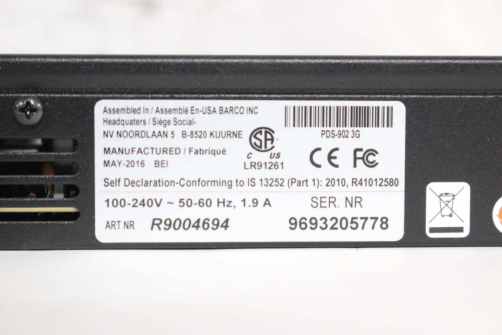 Barco R9004694 PDS-902 3G Digital Switcher (C1633-106)