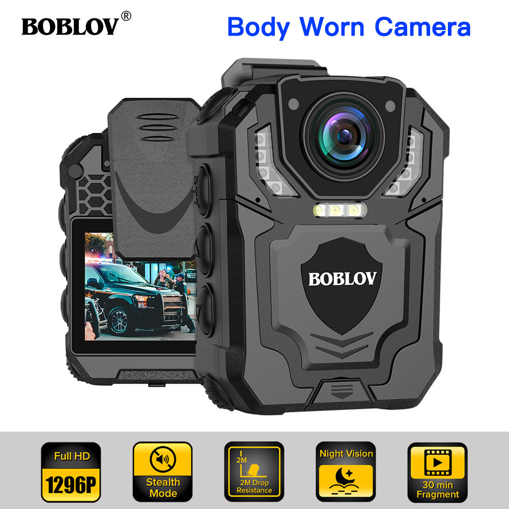 BOBLOV 1296P Body Camera Police Audio Video Recorder IR Night Cam Camcorder 128G