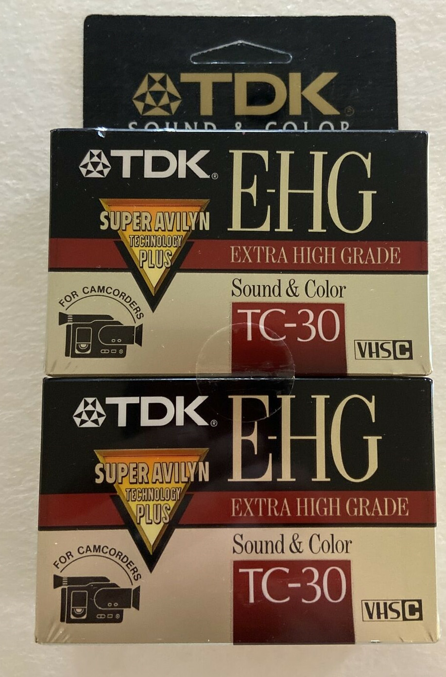 TDK 2 Pack E-HG TC-30 VHS-C Extra High Grade Camcorder Blank Tapes, NEW
