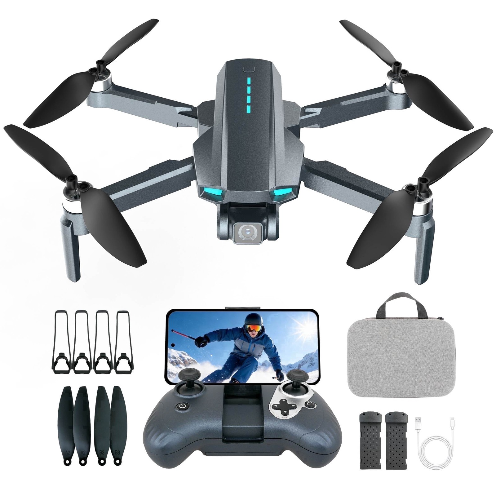 Sunnybay M20 Drone with 4K HD Camera, Foldable FPV Quadcopter, Brushless Motor,
