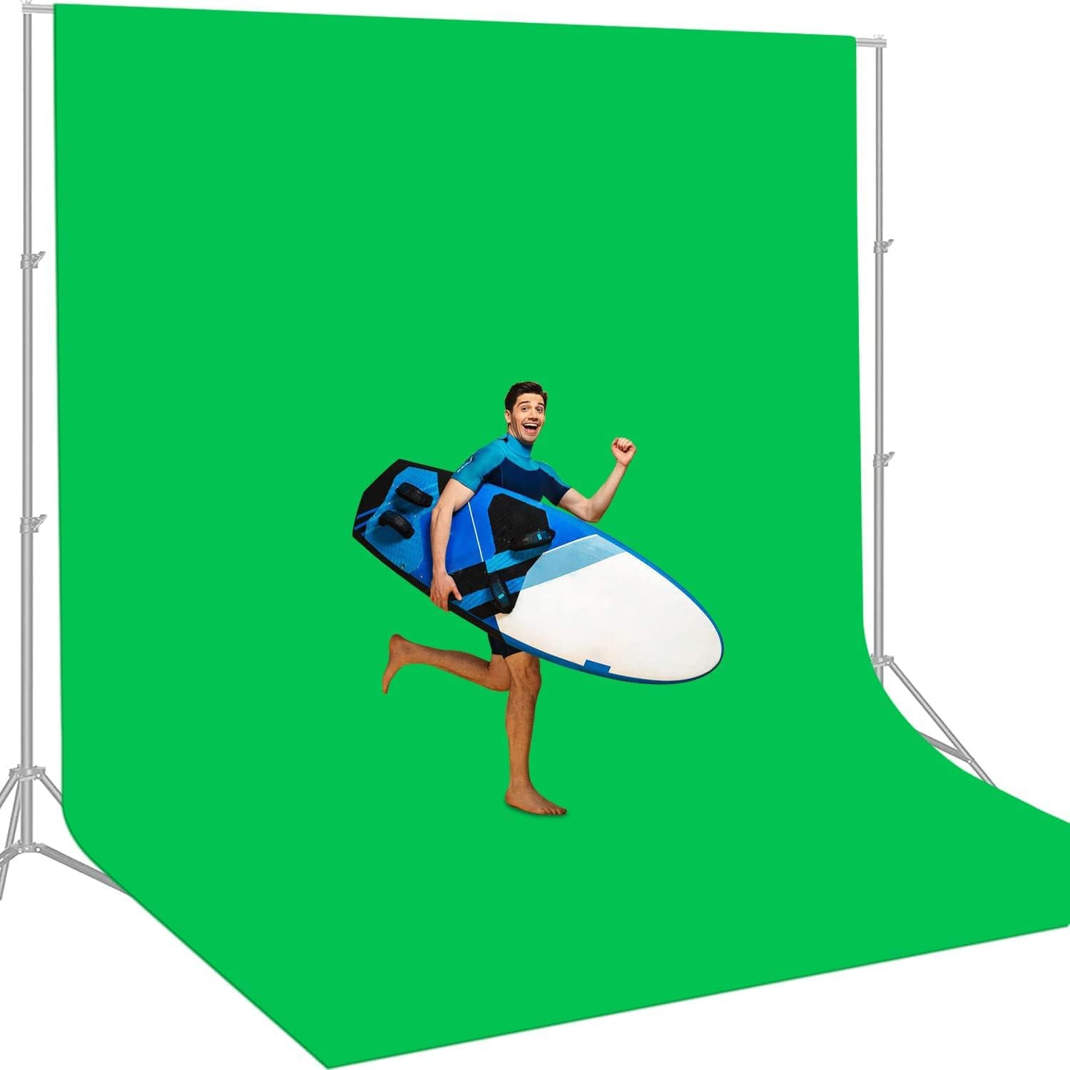 10X12Ft Large Green Screen Backdrop for Photography, Chromakey Green Screen Back