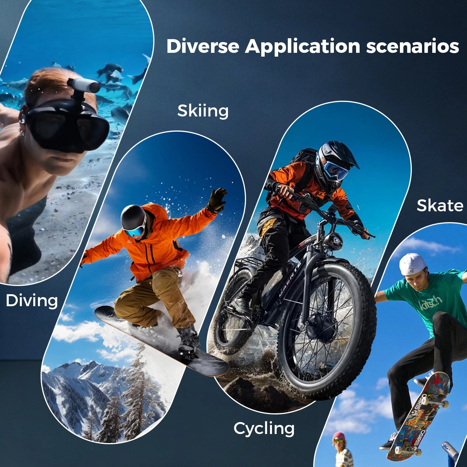 4K/1080P Action Camera WiFi Helmet Cam Anti-Shake for Outdoor Motorcycle Sports