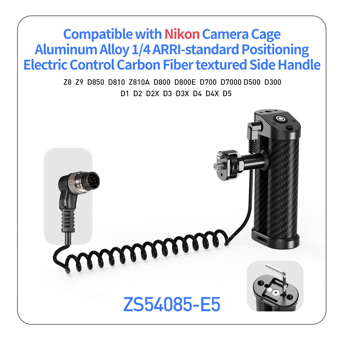 Quick Release Shutter Control Handle for Sony Canon Nikon Camera Cage Handgrip