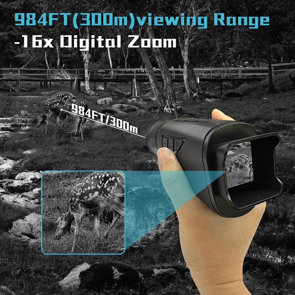 Digital Night Vision Monocular 12MP Infrared Telescope 984ft 16X Zoom IR Goggles