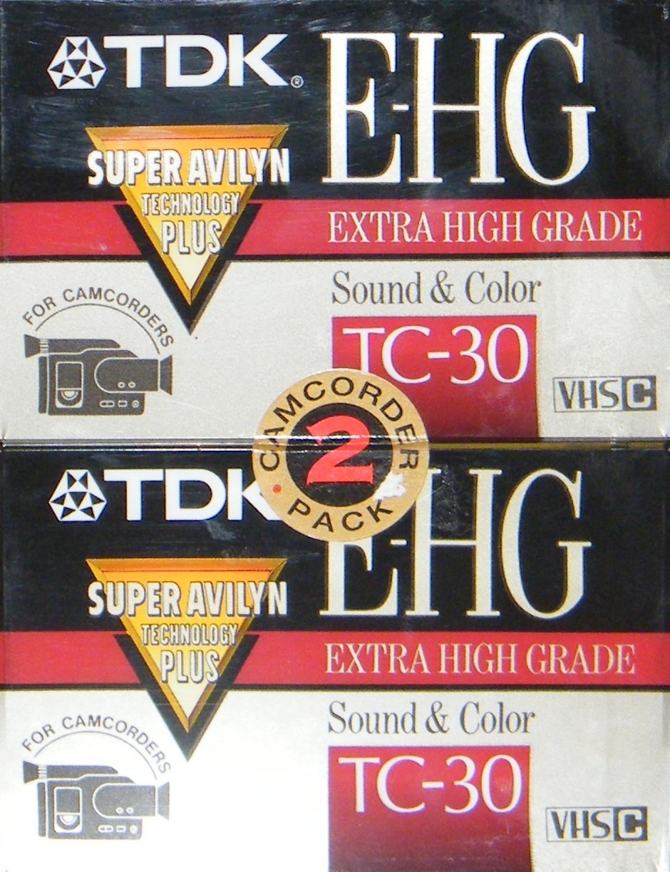 (2) TDK Extra High Grade Sound & Color (TC-30) VHS Tapes for Camcorders *NEW*