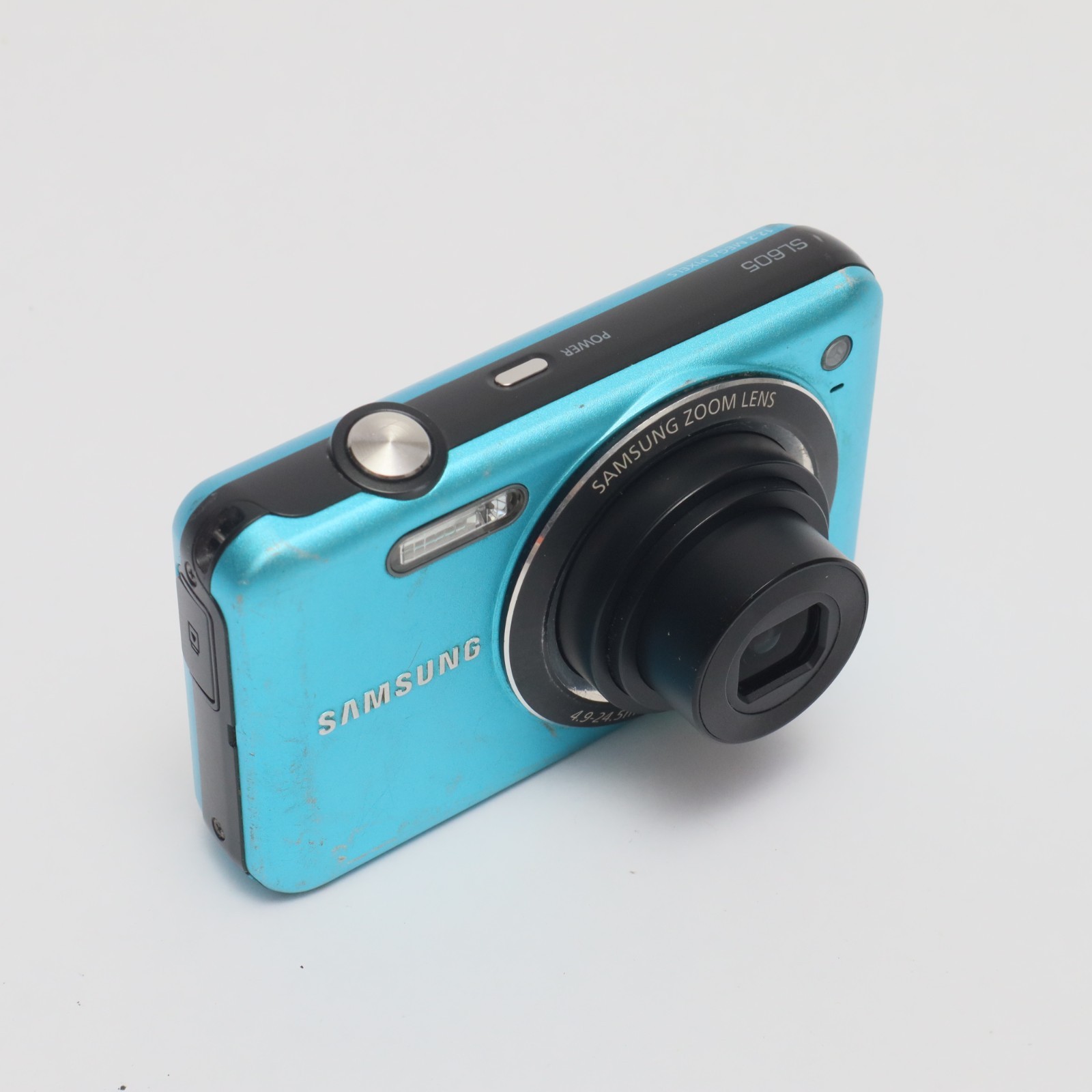 Samsung SL605 12.2MP Compact Digital Camera Blue W/ Battery Only. TESTED WORKS