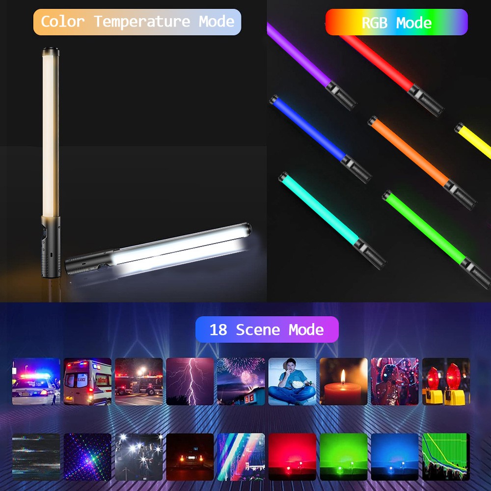 RGB LED Photography Lighting Portable Wand Handheld LED Video Light