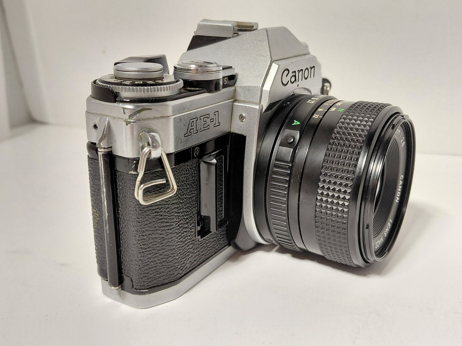 Canon AE-1 Silver 35mm Film Camera w/ Canon FD 28mm F/2.8 Lens – Tested