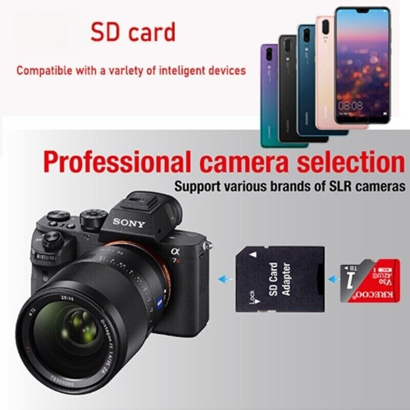 High Speed Micro SD 2TB Memory Card UHS-I U3 V30 4K for GoPro & Drone Flash lot