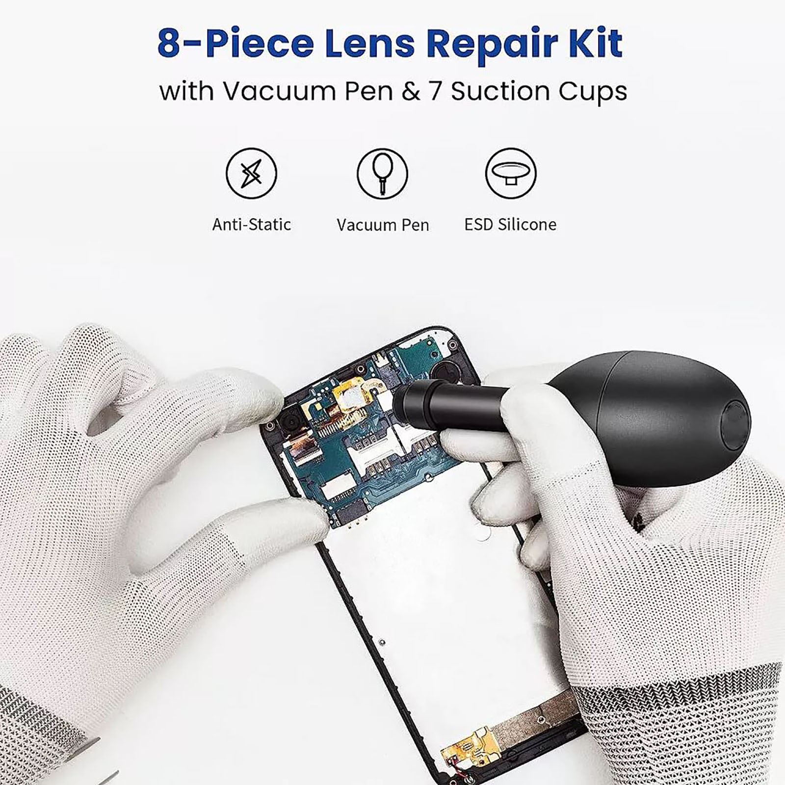 Lens Suction Cup Pen Camera Lens Repair Tool Kit Lens Sucker Kit Silicone Opener
