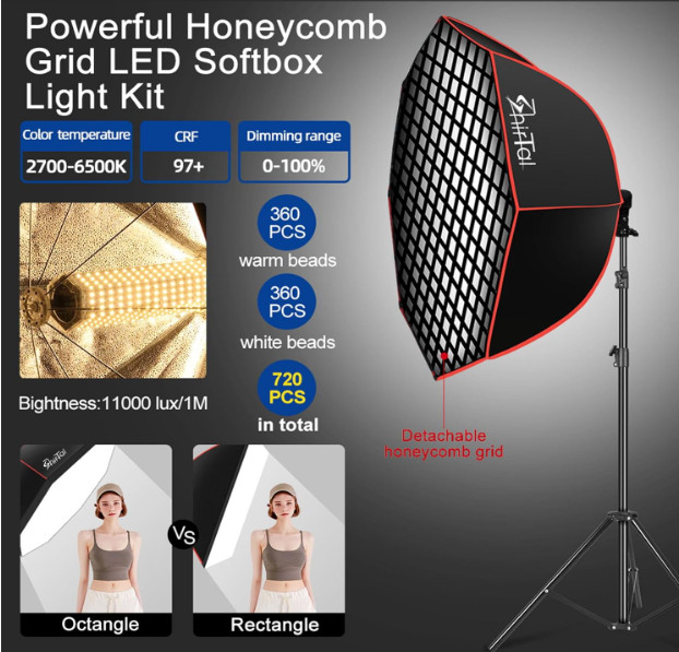 Kit de estudio fotográfico 11000Lux con LED ajustable 2700K-6500K. NUEVO