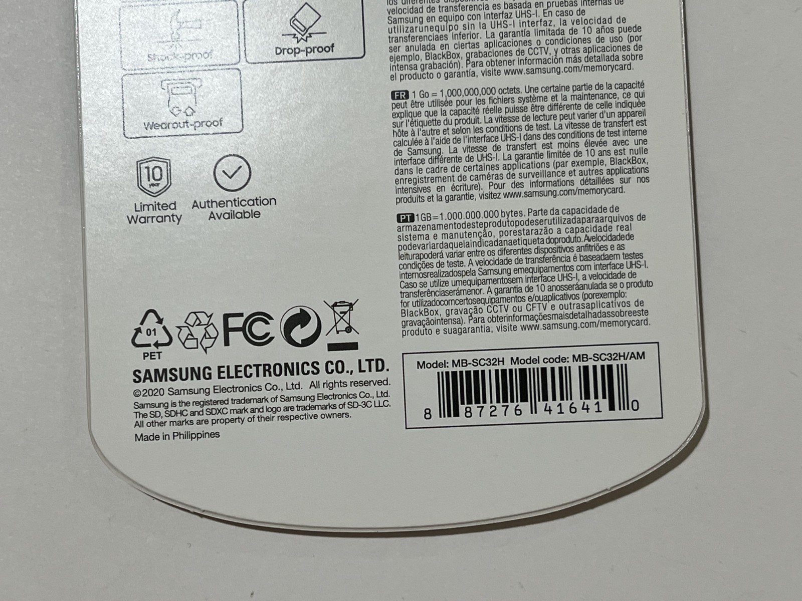 New Samsung EVO Plus SDXC Full size SD Card 32GBMB-SC32H/AM