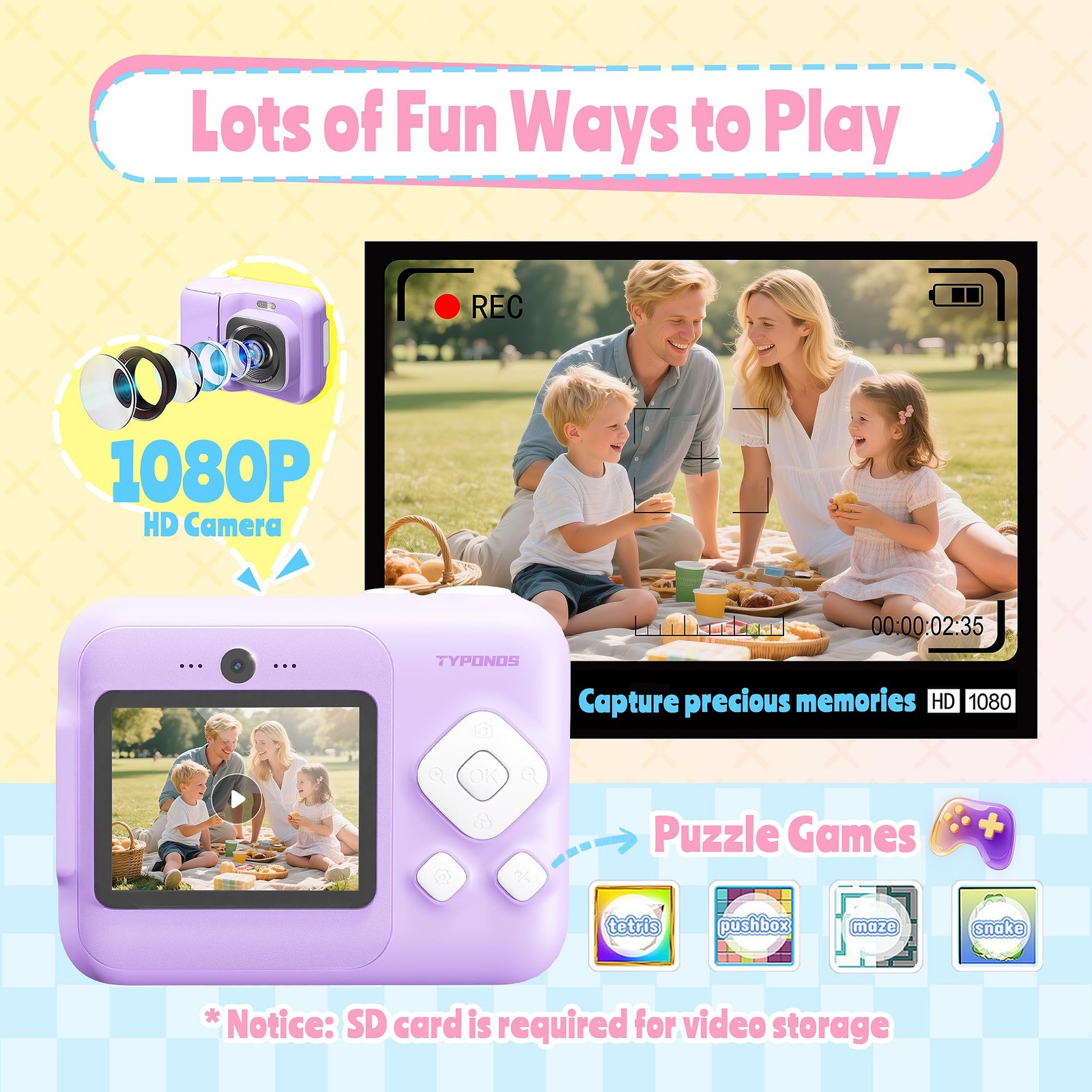 Instant Print for , Christmas Birthday Gifts for Girls Boys Age 3-12, Cameras…