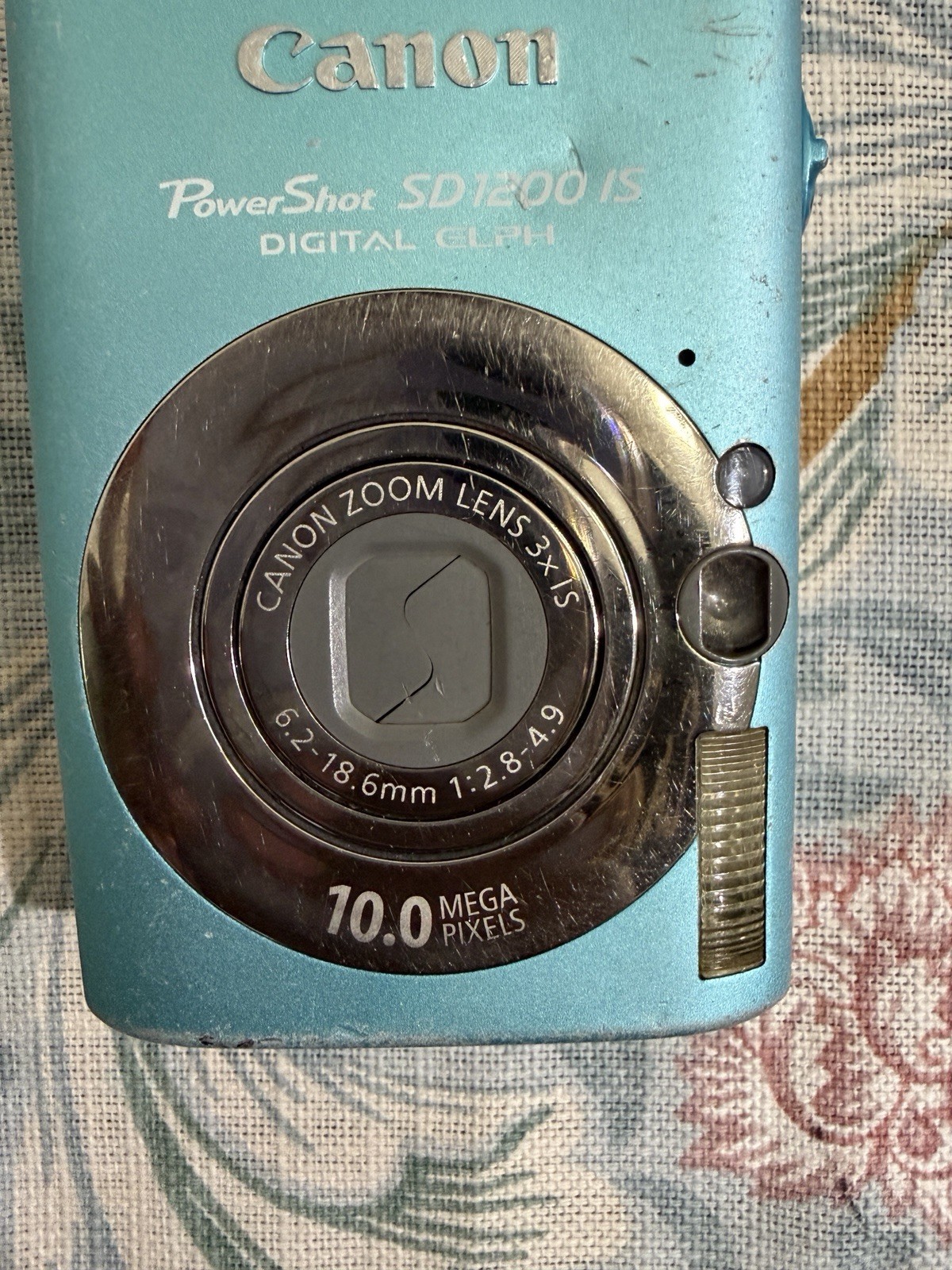 Canon Powershot SD1200 IS Blue Digital Camera Elph 10.0 MP Heavy Wear No Battery