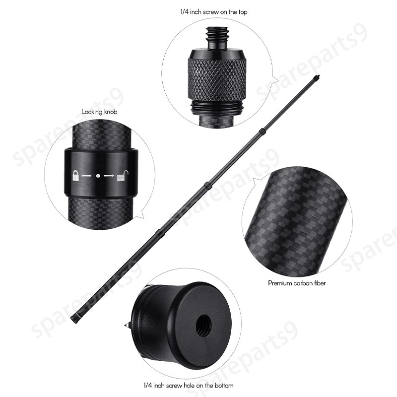 150cm Carbon Fiber Selfie Stick Extended Pole For Insta360 X5X4 X3 X2 X ONE R RS