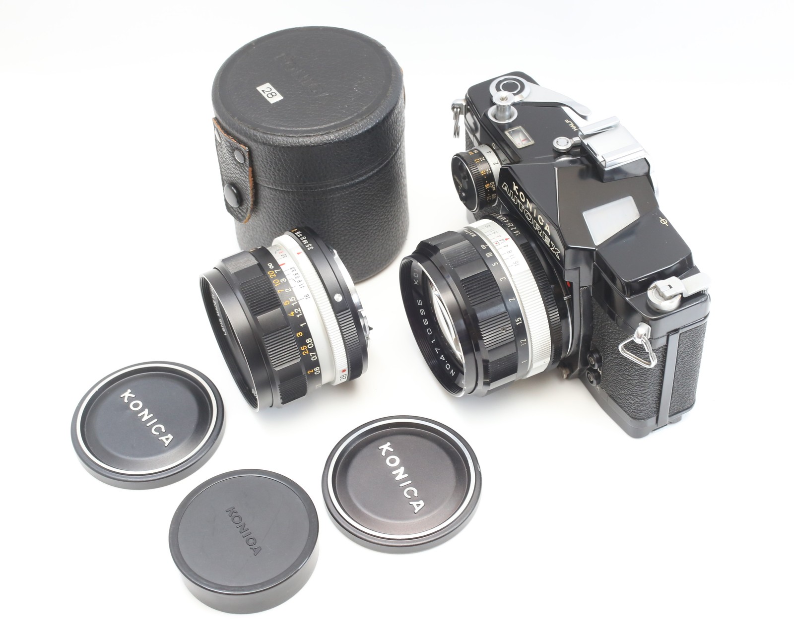 [N MINT] Konica Autorex Black 57mm f1.4 28/3.5 Lens 35mm Full & Half Film Camera