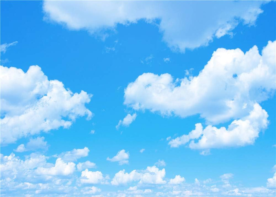 Blue Sky White Clouds Theme Photography Backdrops 7X5Ft Clear Sky Kids Birthday
