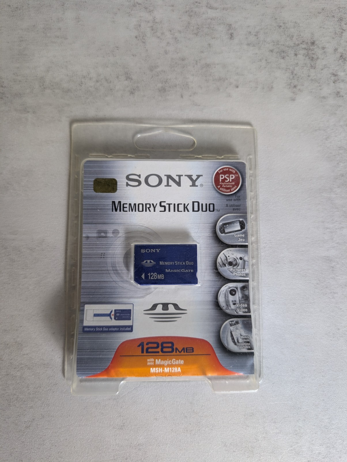 Sony 128 MB Memory Stick Duo (MSH-M128A) Works With PSP Brand New