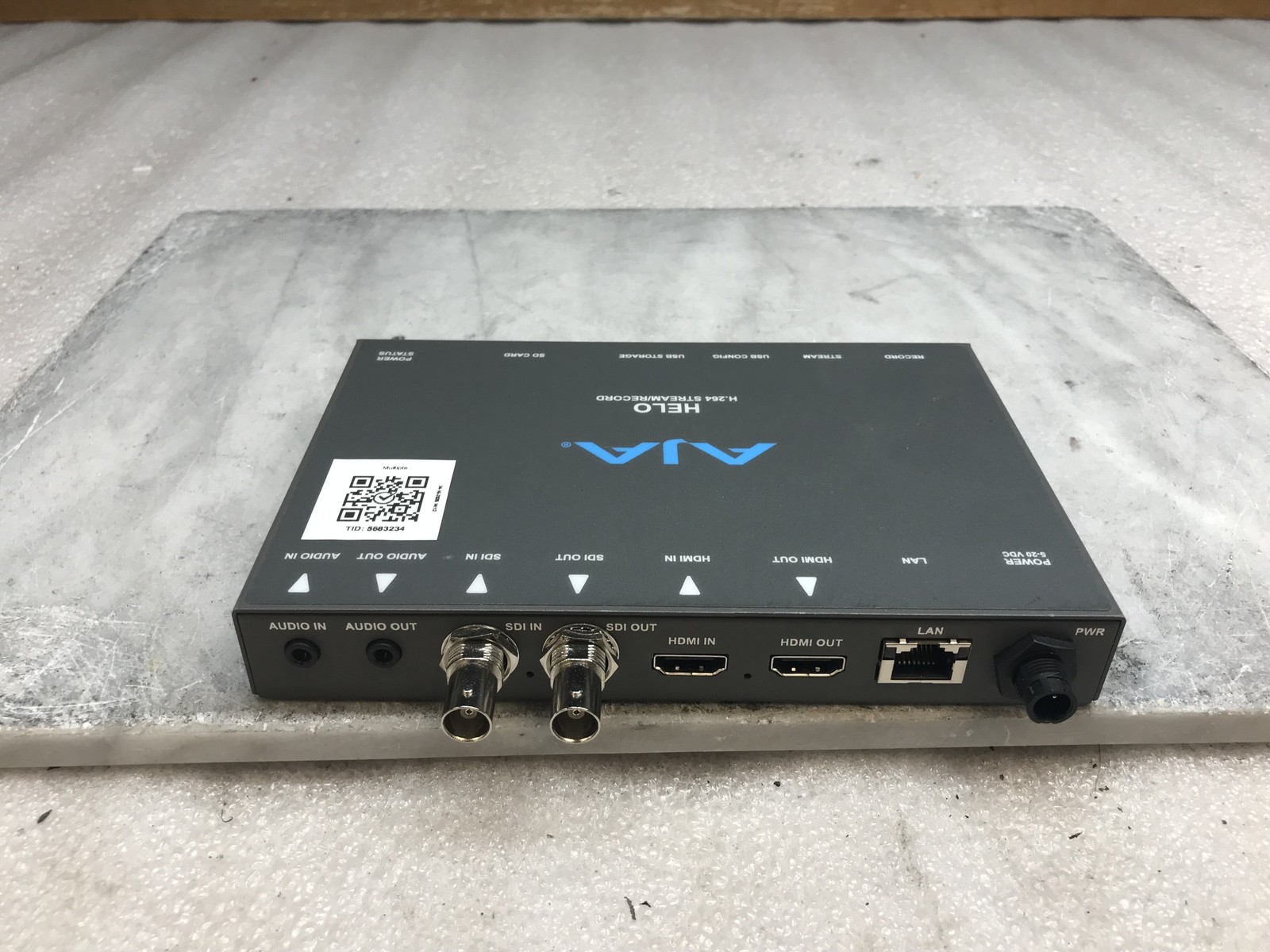 AJA HELO H.264 Streamer and Recorder HDMI USB SD SDI w/ Power Adapter