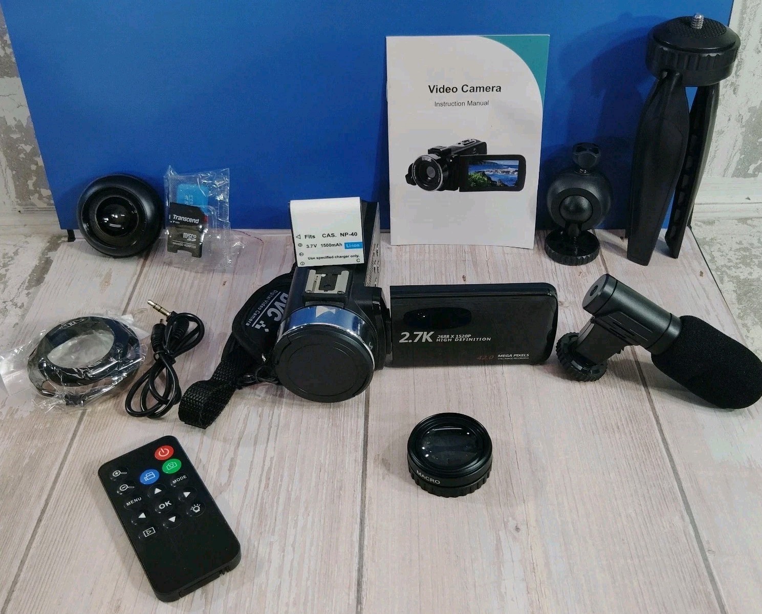 Digital Life Black 2.7K 2688X1520p High Definition Digital Zoom Camcorder