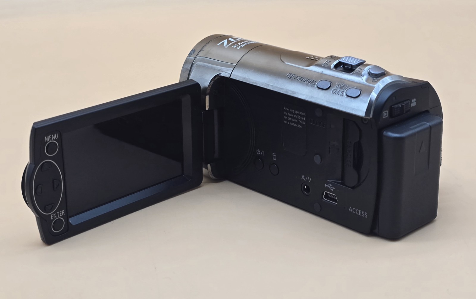 Panasonic HC-V10 HD Digital Camcorder With Charging Cable. Black