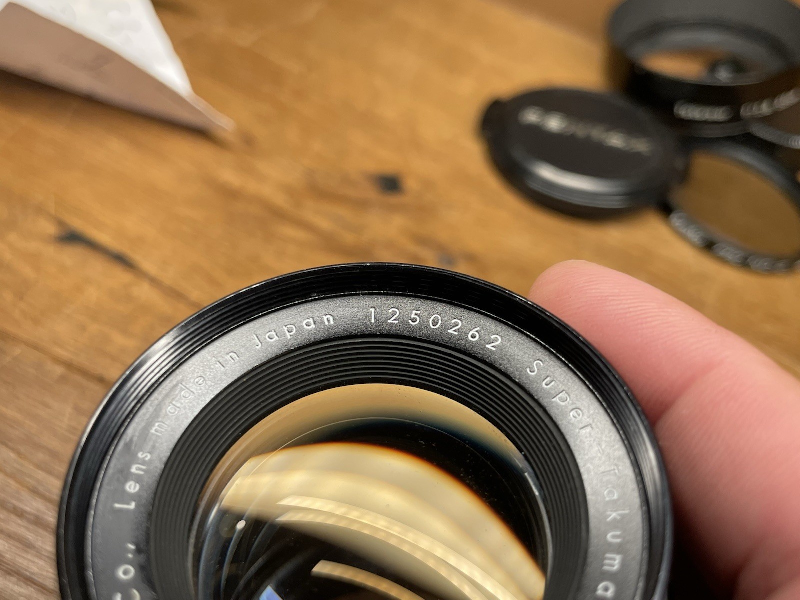 *Early Model Near Mint w/ ND Filter & Hood* Pentax Super Takumar 55mm F/1.8 Lens