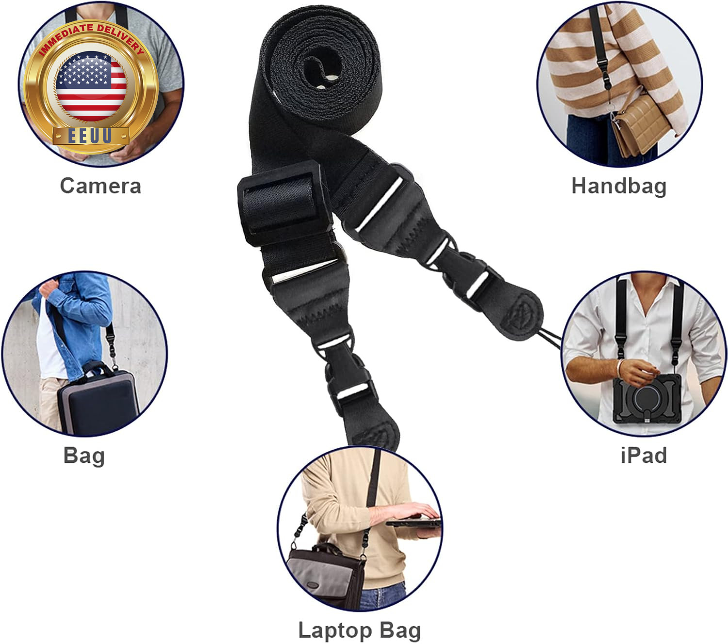 1 PACK Adjustable Shoulder Strap, Durable Nylon Neck Portable Lanyard, Suitable
