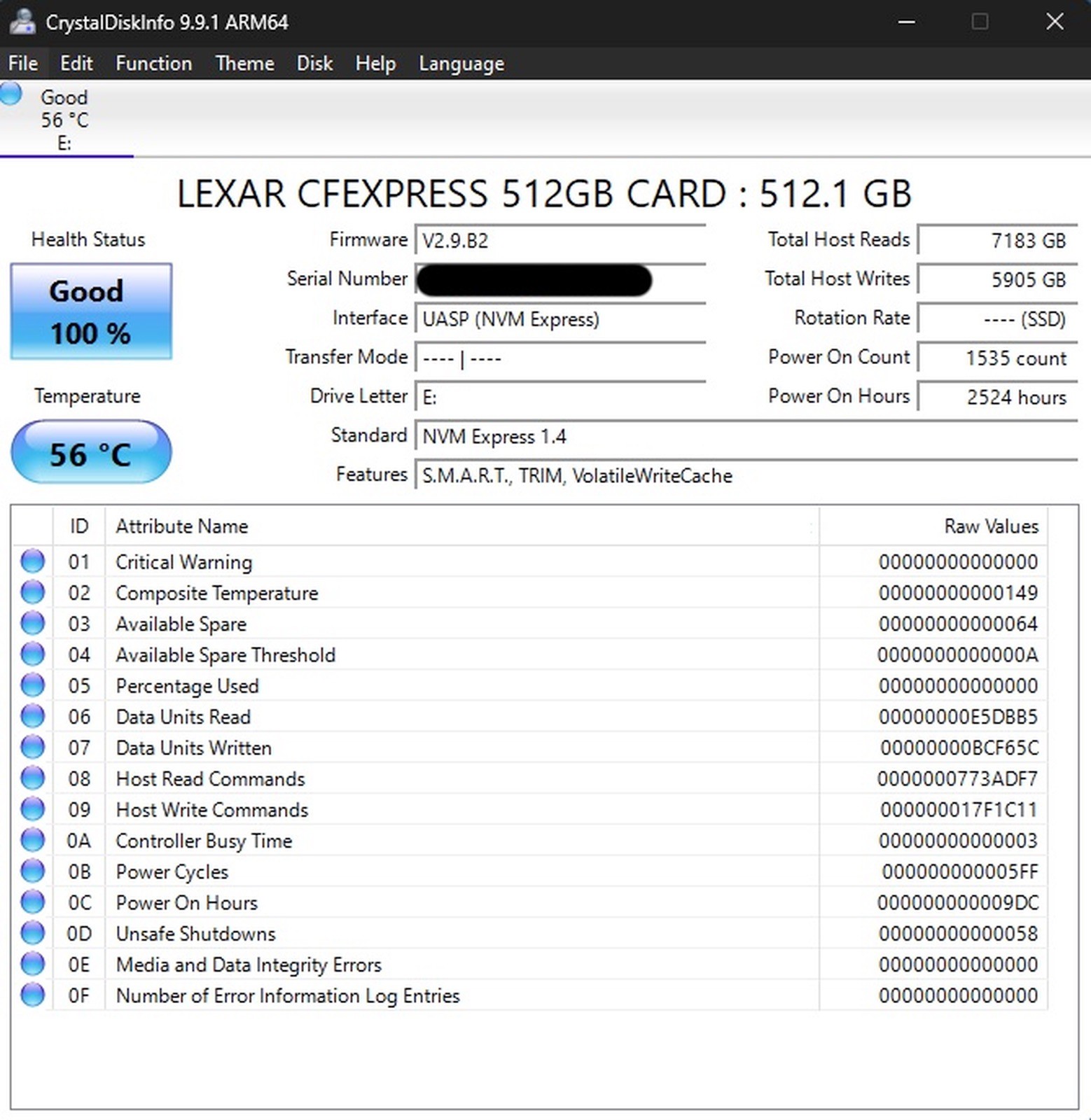 Lexar 512GB CFexpress Type B Silver Card Nikon Z8 Z9 Canon R5 8K 1750MB/s