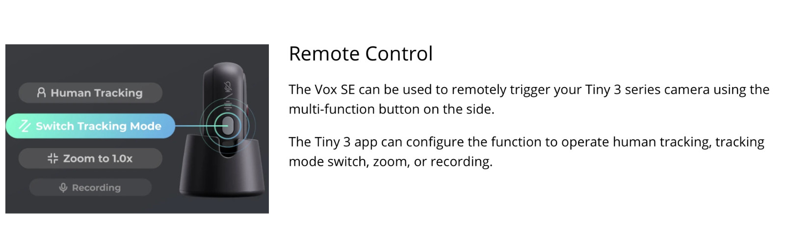 OBSBOT VOX SE Wireless Live Streaming Microphone for Tiny 3 Series