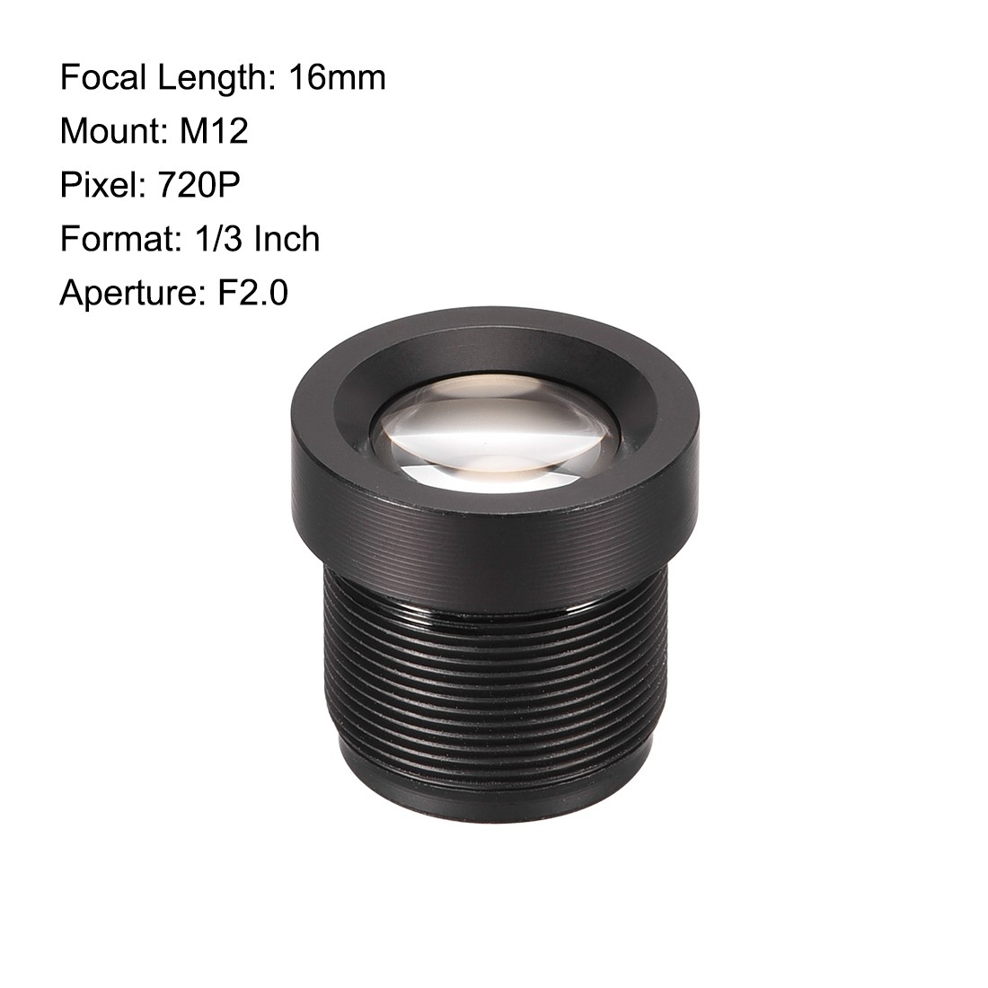 Camera Len 16mm Focal Length 720P F2.0 1/3 Inch Wide Angle for CCD Camera