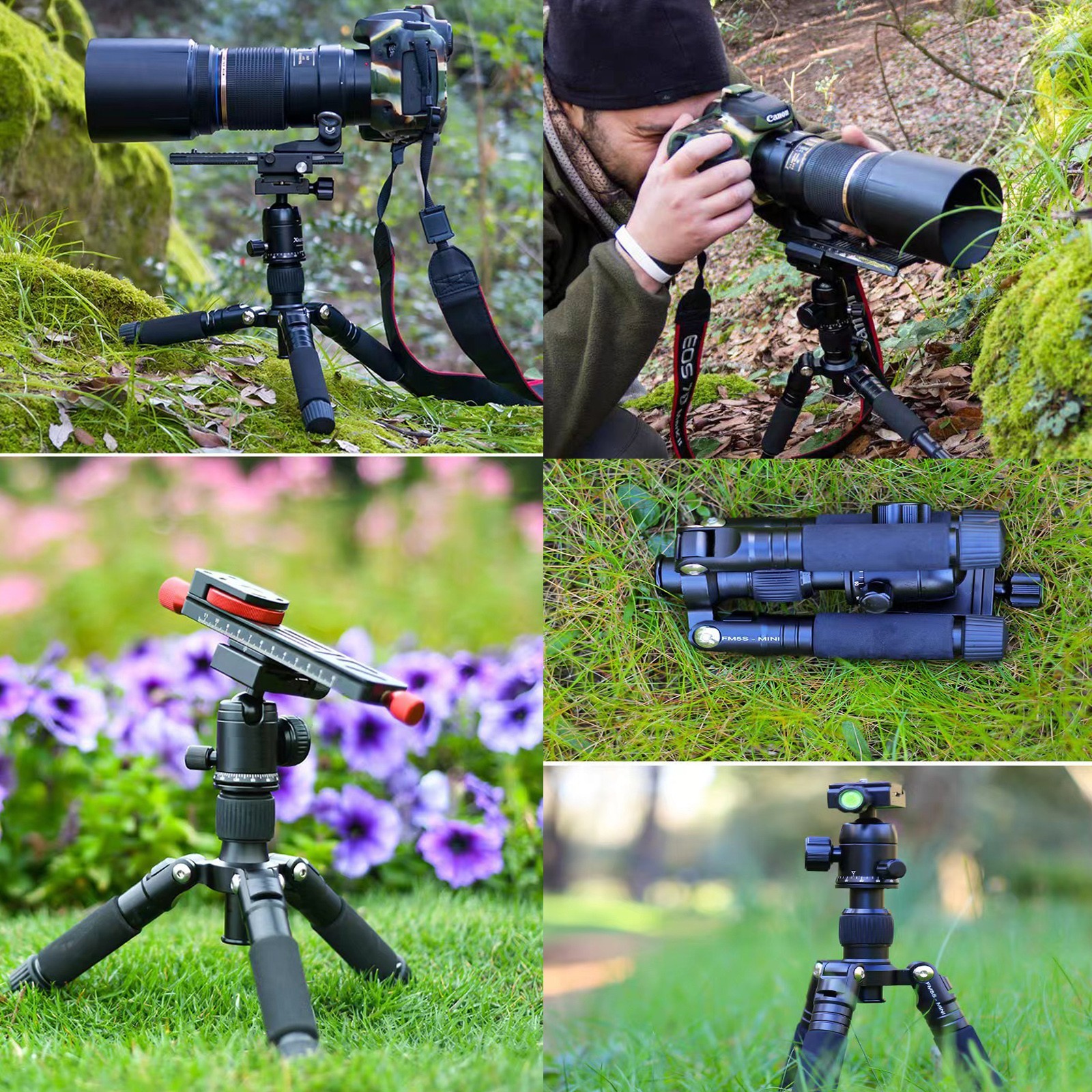 Mini Desktop Tripod Portable Tripod Compact Aluminum Tripod for DSLR Camera