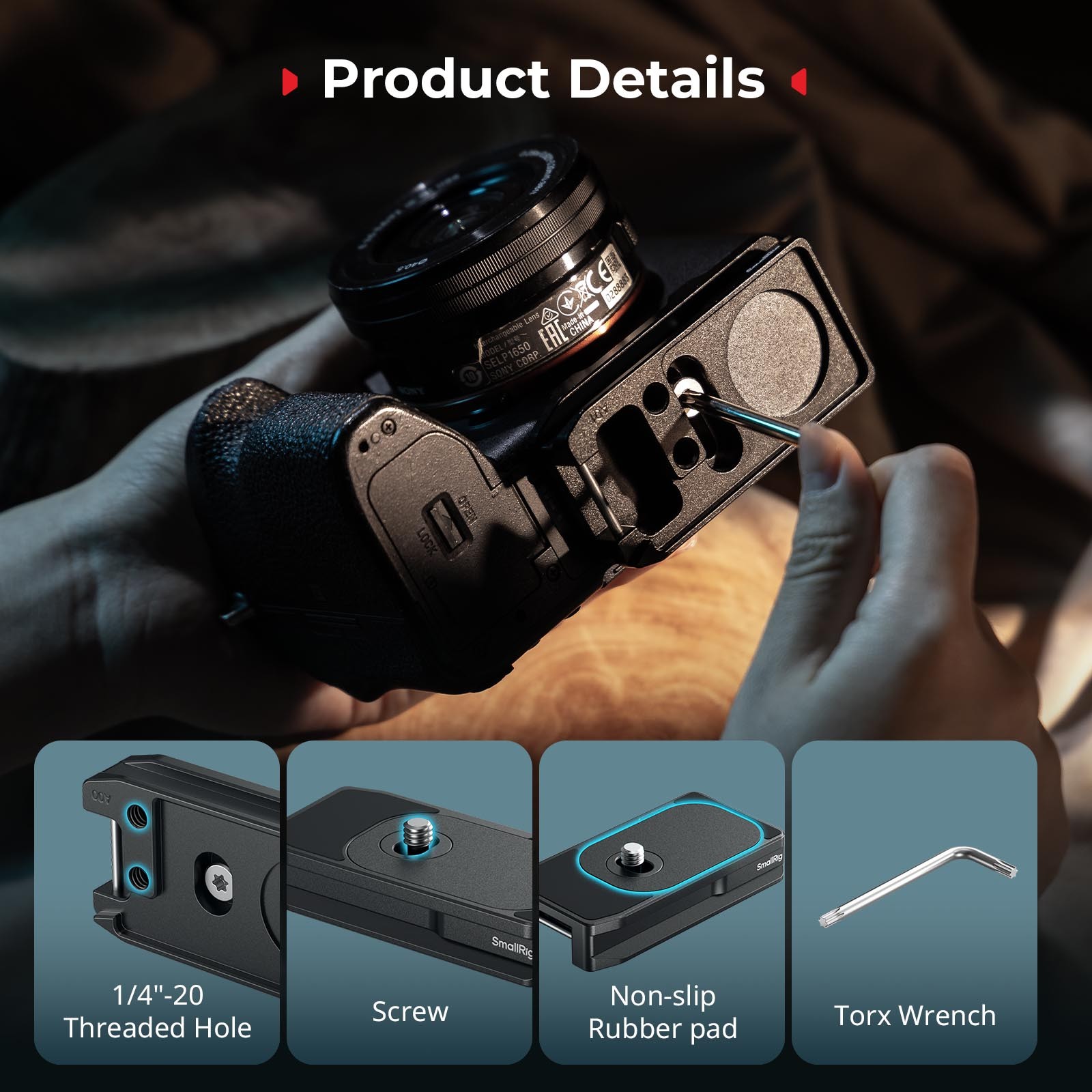 SmallRig Universal Mount Plate for AirTag/SmartTag2 for Sony for Canon for Nikon