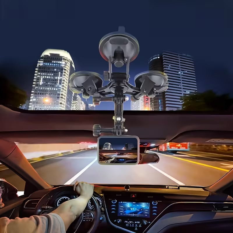 Triple Suction Cup Car Mount Tripod Window Glass Camera Mount Holder Ball Head