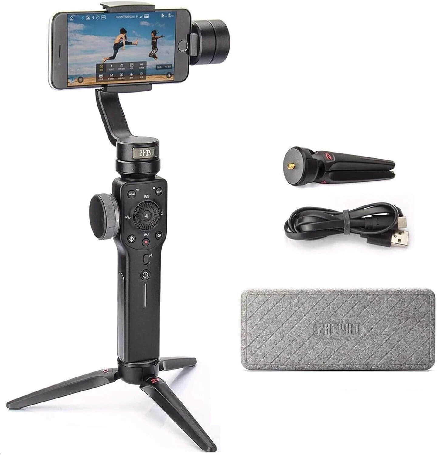Zhiyun Smooth 4 Professional 3-Axis Handheld Gimbal Stabilizer Smartphone Black