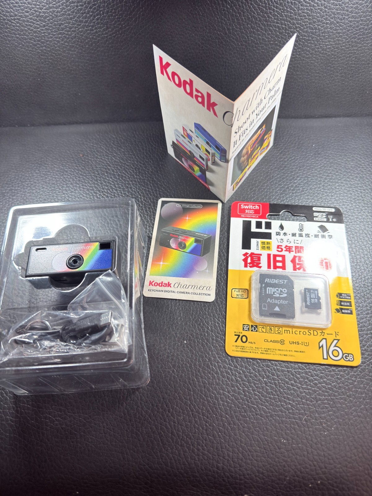 Kodak Charmera Keychain digital Camera Black open box with SD card 16gb