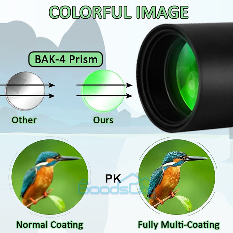 HD 10-300X40mm Zoom Monocular Telescope+Tripod+Clip Night Vision