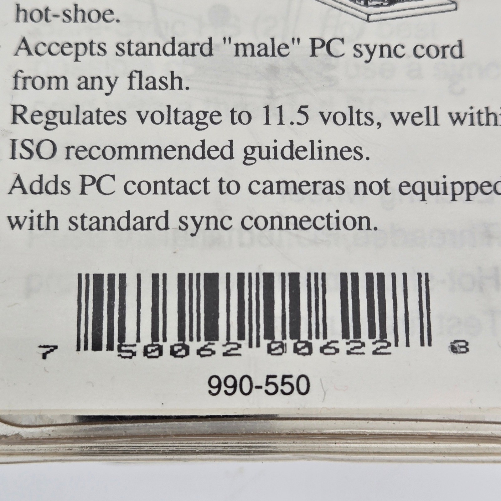 Wein Safe-Sync HS 990-550 Camera Flash Hot Shoe Voltage Regulator Adapter NIB