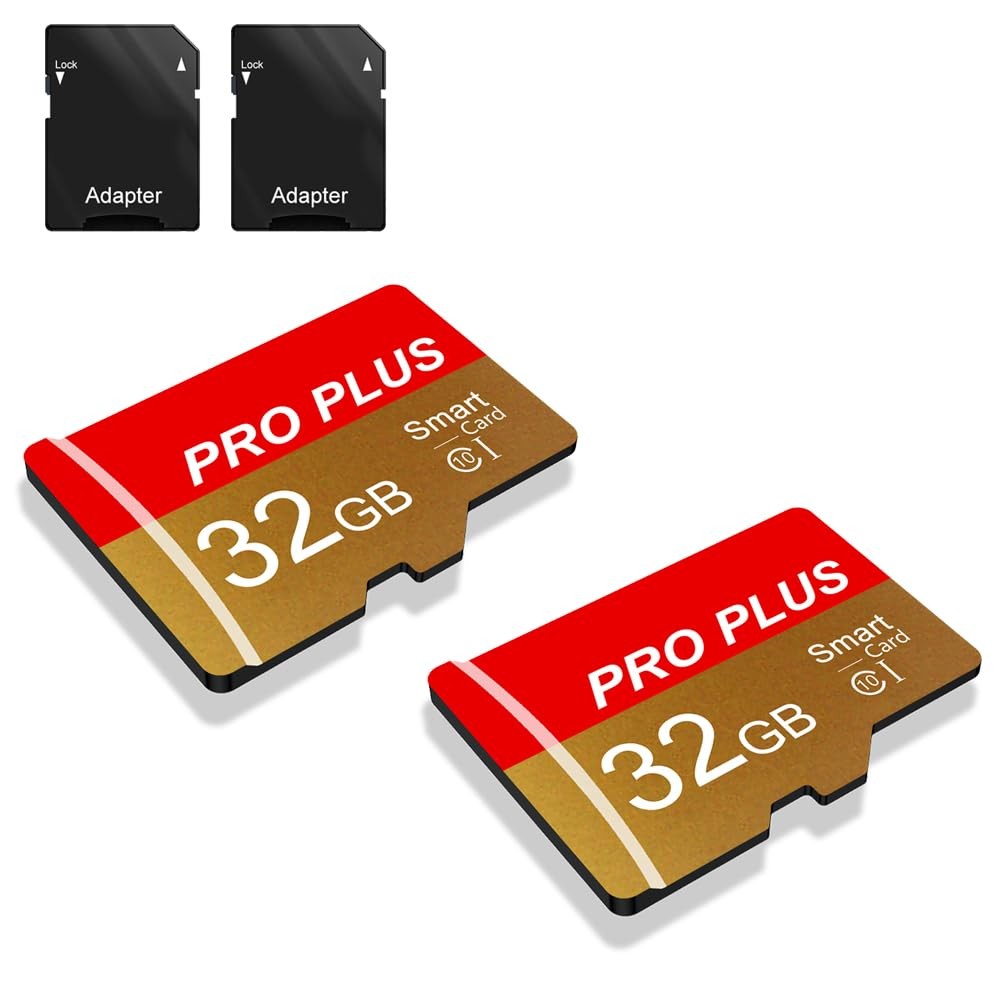 2 Pack TF Card 32GB with Adapter, High Speed Memory Card, UHS-I C10 A1 Memory…