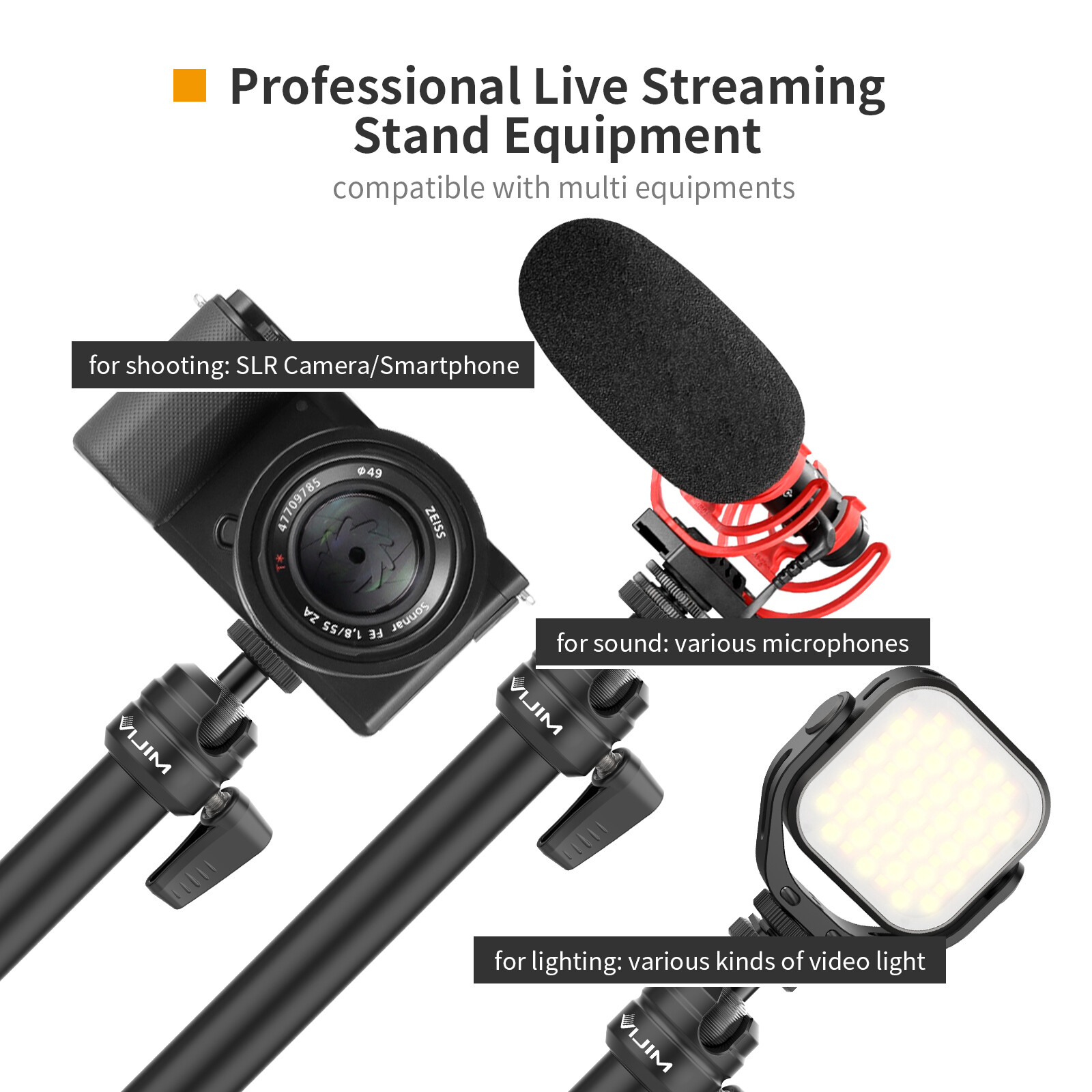 Ulanzi VIJIM LS08 Flexible Overhead Camera Mount Desk Stand Pole Stick Bracket