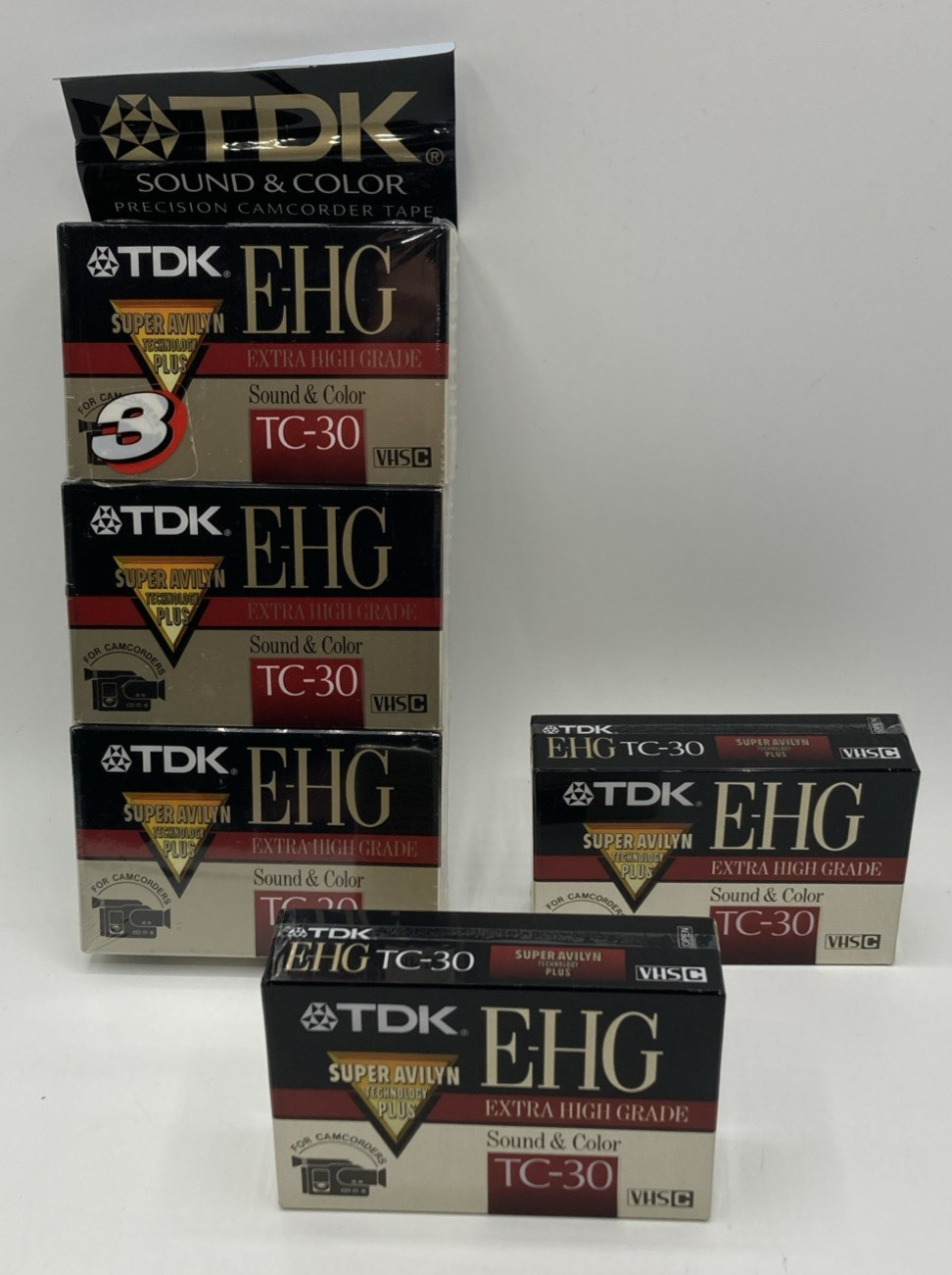 TDK E-HG TC-30 Extra High Grade VHS-C Camcorder Tapes New Sealed Lot Of 6