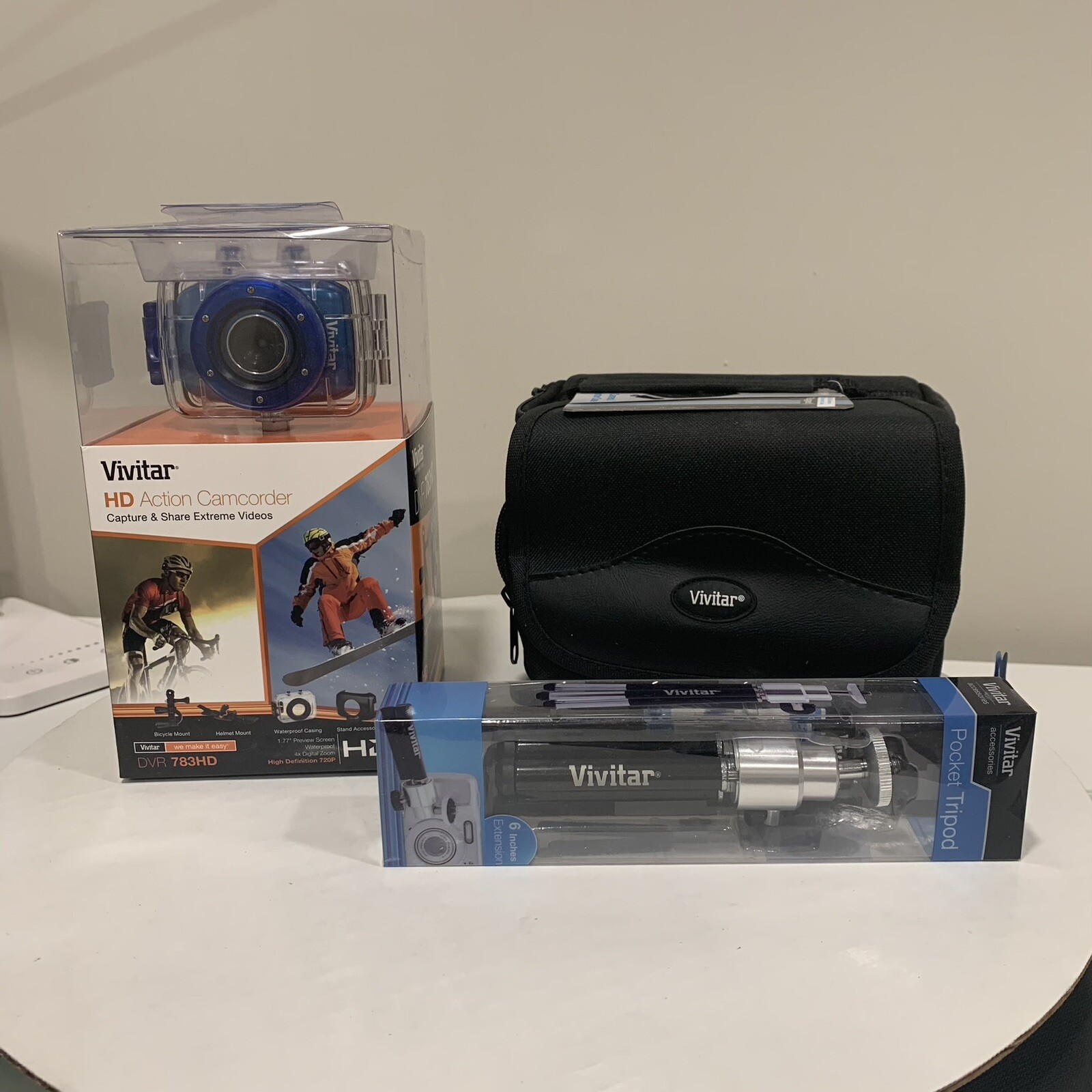 Vivitar High Definition Action Cam Waterproof Camera DVR783 HD Blue See Pictures
