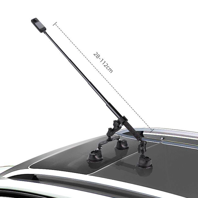 Car Suction Cup Mount Kit w/Selfie Stick For Insta360 ONE RS/X2/R/X/X3/X4 Camera